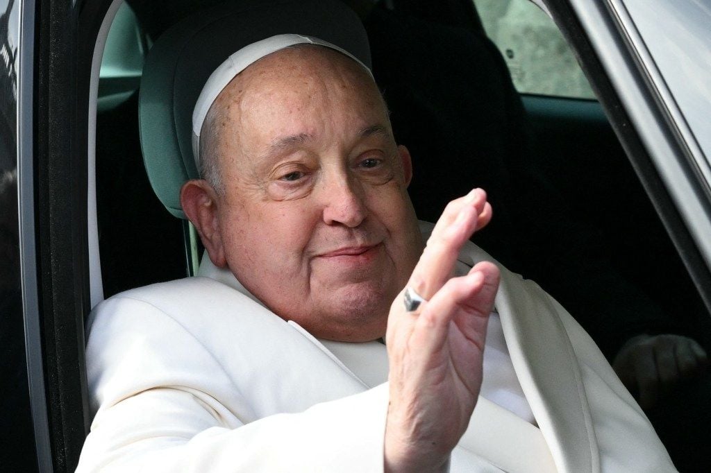 Pope Francis arriving to celebrate the Jubilee of Armed Forces Mass at St. Peter's square in the Vatican on February 9, 2025