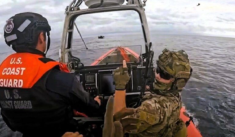 Dramatic Moment U.S. Coast Guard Takes Down Drug Smugglers in The Pacific Ocean
