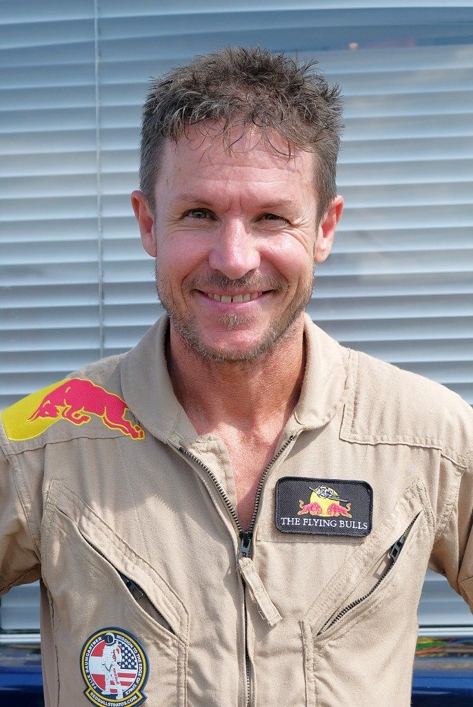 Felix Baumgartner at the Airpower 2022 airshow.