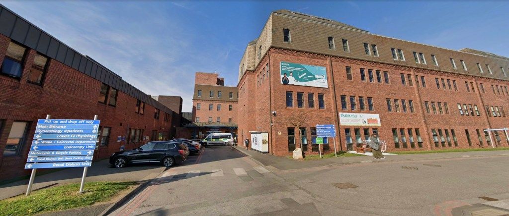 Scunthorpe General Hospital building.