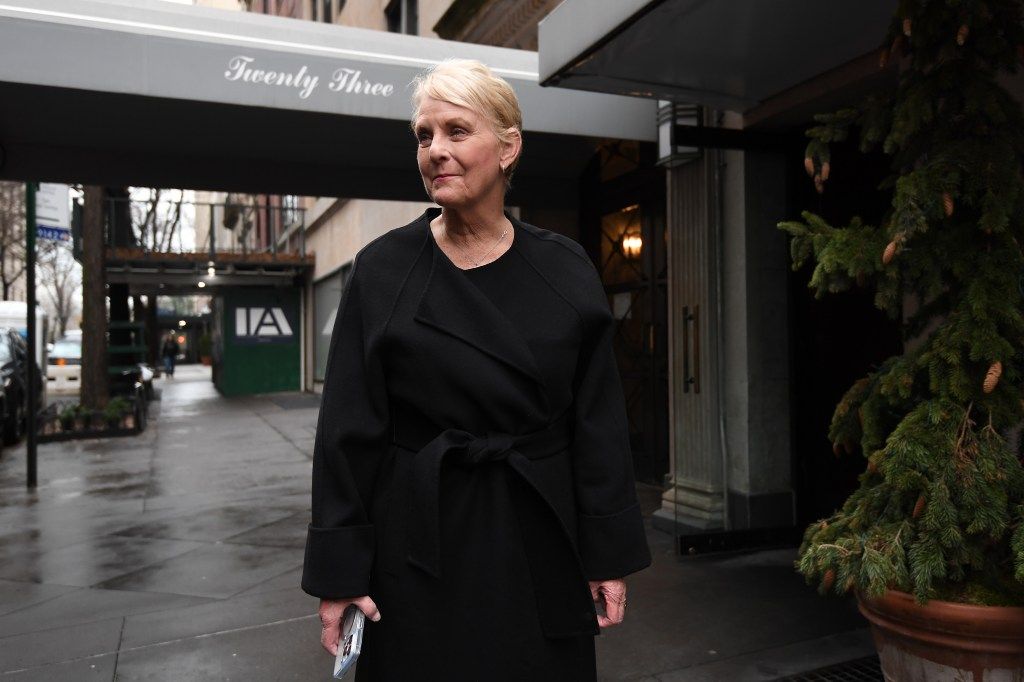 Cindy McCain leaving Caravaggio restaurant.