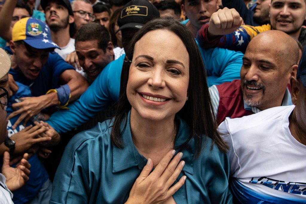 Nobel Peace Prize winner and Venezuelan opposition leader Maria Corina Machado