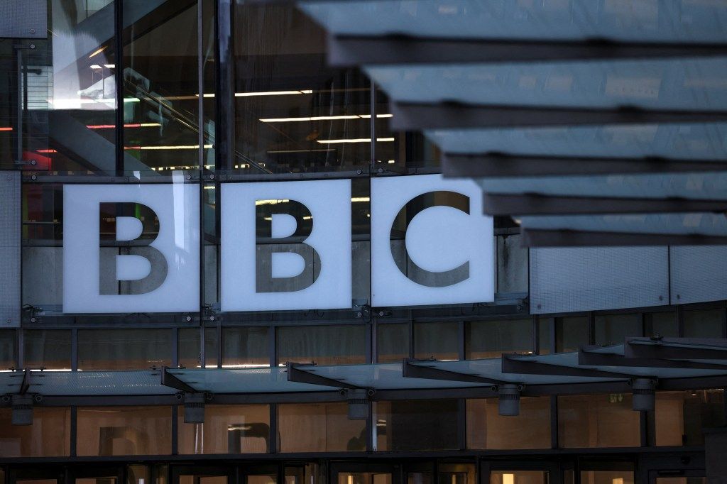 The BBC logo outside the BBC Broadcasting
</p>
<p><a class=