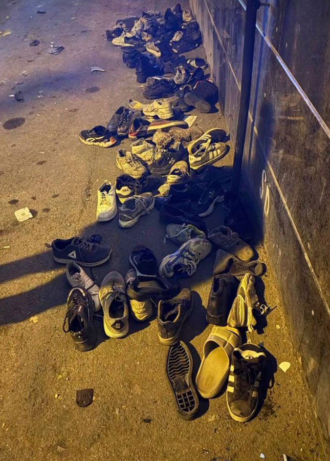 A pile of abandoned shoes
</p>
<a class=