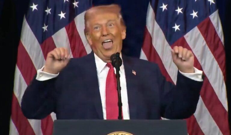 HILARIOUS: President Trump Imitates ‘Trans Weightlifter’ — “My Wife Hates When I Do This!”