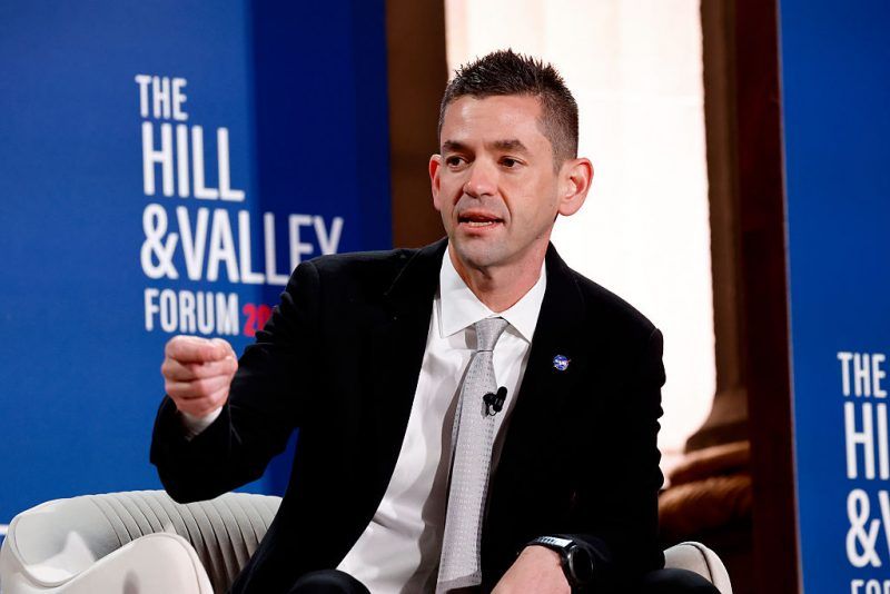 WASHINGTON, DC - MARCH 24: Jared Isaacman participates in the Government Program to Space Economy: Building the Commercial Future of LEO and the Moon panel during The Hill & Valley Forum 2026 at Andrew W. Mellon Auditorium on March 24, 2026 in Washington, DC. (Photo by Paul Morigi/Getty Images for The Hill & Valley Forum)