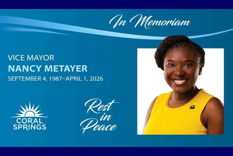 Memorial post for Coral Springs Vice Mayor Nancy Metayer Bowen (via: Coral Springs, Florida, Government; Facebook)