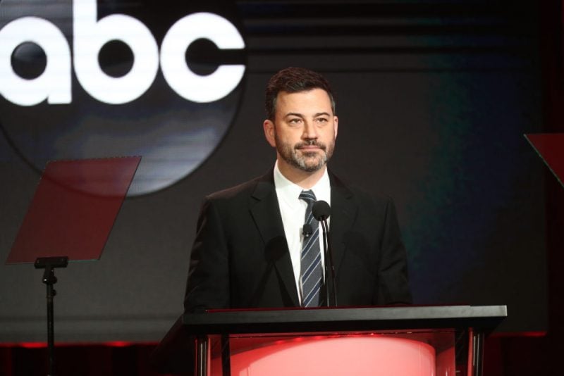 PASADENA, CALIFORNIA - FEBRUARY 05: Jimmy Kimmel speaks during the ABC segment of the 2019 Winter Television Critics Association Press Tour at The Langham Huntington, Pasadena on February 05, 2019 in Pasadena, California. (Photo by Frederick M. Brown/Getty Images)