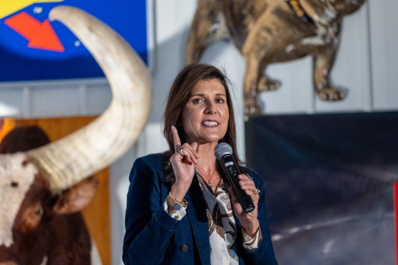 PENNSBURG, PENNSYLVANIA - OCTOBER 30: Former U.S. Ambassador to the United Nations Nikki Haley introduces Republican senate candidate, Dave McCormick at a campaign rally on October 30, 2024 in Pennsburg, Pennsylvania. The race between McCormick and incumbent Democratic Senator Bob Casey has become one of the country's most expensive and closely watched races as Americans head to the polls for the November 5th general election. Haley still shows strong support among moderate Republicans after she dropped her bid against former President Donald Trump for the White House. (Photo by Spencer Platt/Getty Images)