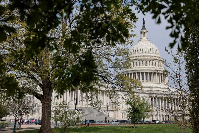 WASHINGTON, DC - APRIL 13: Trees and flowers bloom outside the U.S. Capitol building on April 13, 2026 in Washington, DC. Congress is set to resume legislative business on Monday after a two-week recess. (Photo by Heather Diehl/Getty Images)