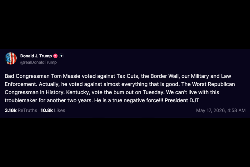 President Donald Trump Truth Social post