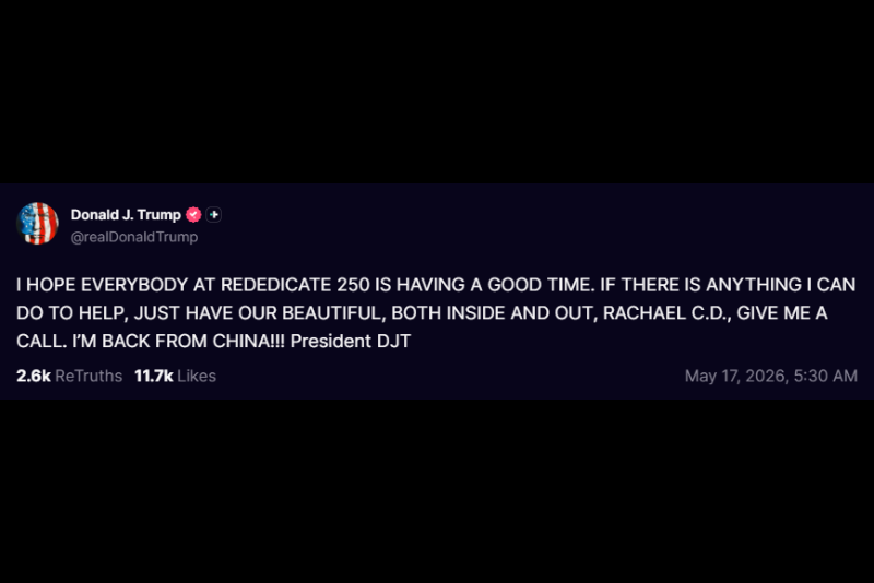 President Donald Trump Truth Social post
