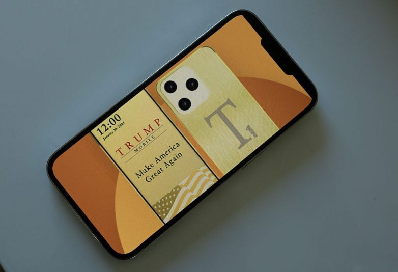 MIAMI, FLORIDA - JUNE 16: In this photo illustration, an iPhone displays the website for The Trump Organization's mobile phone service and a Trump-branded smartphone on June 16, 2025 in Miami, Florida. According to the website, Trump Mobile offers both a cellular plan and a smartphone that will provide the same coverage as the three nationwide phone service carriers. (Photo illustration by Joe Raedle/Getty Images)