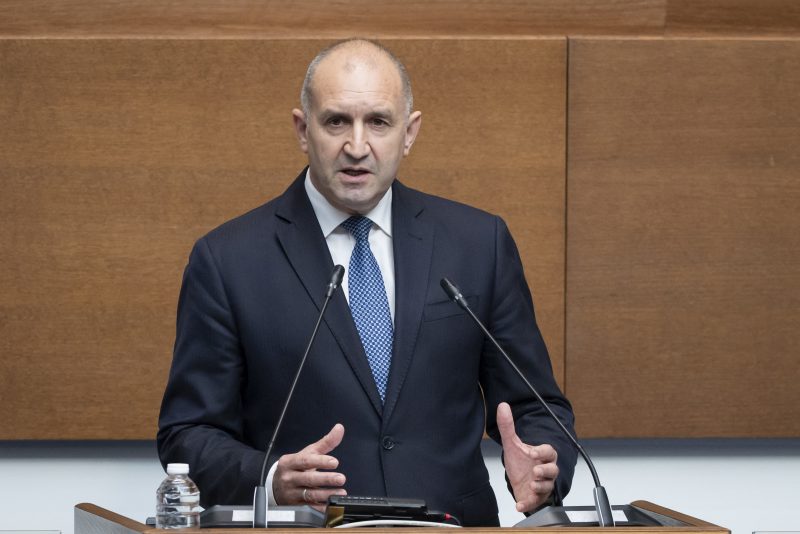 Bulgaria's new Prime Minister and former President Rumen Radev speaks ahead of the vote and swearing-in of the new government at the Bulgarian Parliament building in Sofia, on May 8, 2026. Rumen Radev, who won Bulgaria's elections last month on promises to fight graft, was named prime minister on May 7, 2026, raising hopes of a stable government in the EU member after eight votes in five years. (Photo by Dimitar KYOSEMARLIEV / AFP via Getty Images)