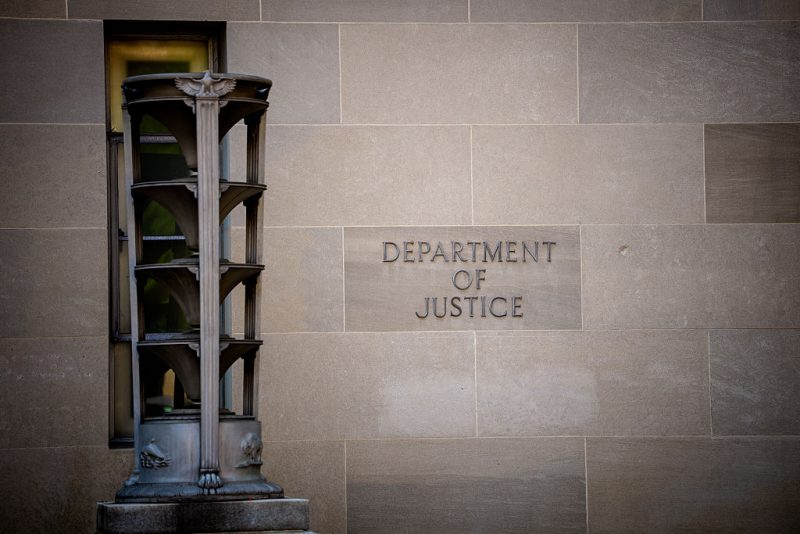 WASHINGTON, DC - MAY 18: The Robert F. Kennedy Department of Justice Building on May 18, 2026 in Washington, DC. The Justice Department has announced the creation of a nearly $1.8 billion compensation fund for allies of U.S. President Donald Trump who allege they were unfairly targeted by the federal government under the previous administration. (Photo by Andrew Harnik/Getty Images)
