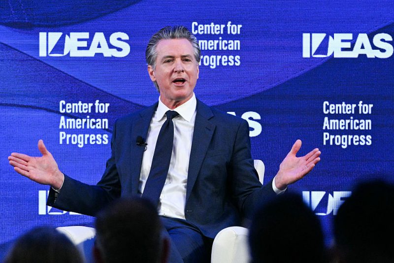 California Governor Gavin Newsom speaks during the The Center for American Progress (CAP) IDEAS Conference in Washington, DC on May 19, 2026. (Photo by Jim WATSON / AFP via Getty Images)