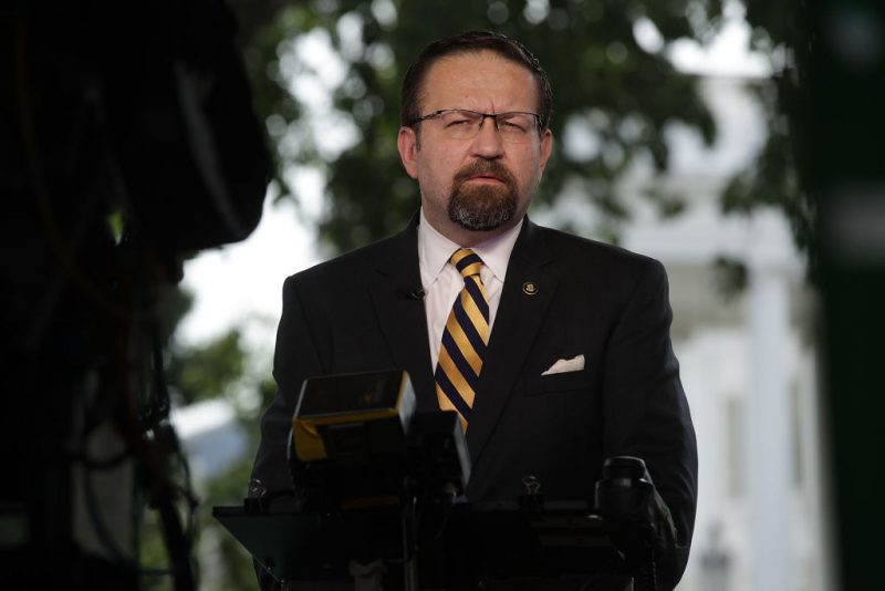 WASHINGTON, DC - JUNE 22: White House Deputy Assistant To The President Sebastian Gorka speaks as he is interviewed by Fox News remotely from the White House June 22, 2017 in Washington, DC. Gorka discussed American Otto Warmbier's death after his return from North Korean detention. (Photo by Alex Wong/Getty Images)