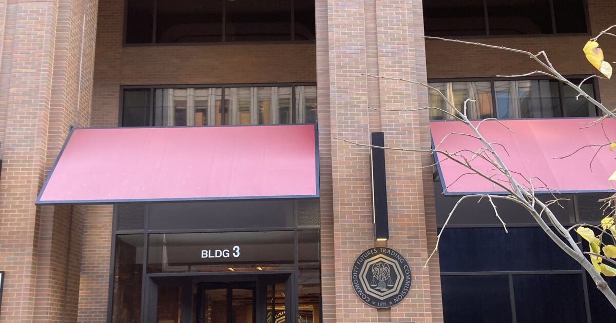 CFTC headquarters in Washington, D.C. for a Bitcoin perpetual futures approval story.