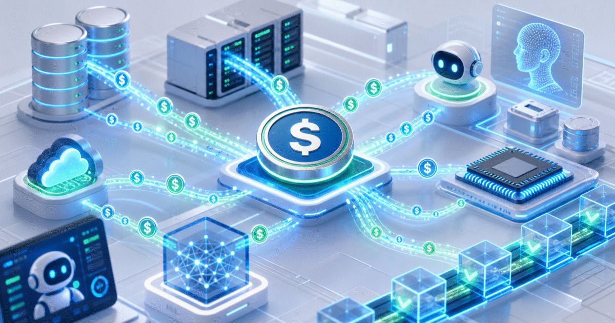 Abstract USDC nanopayments image for AI agent payments