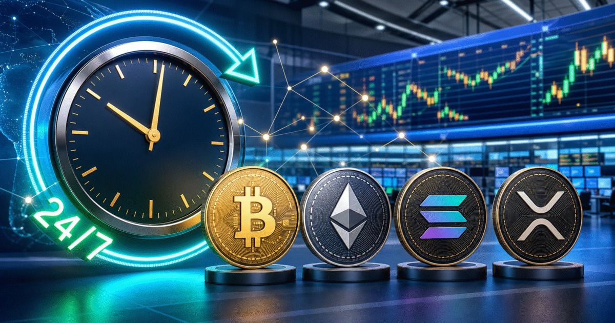 Abstract 24 hour crypto derivatives trading image