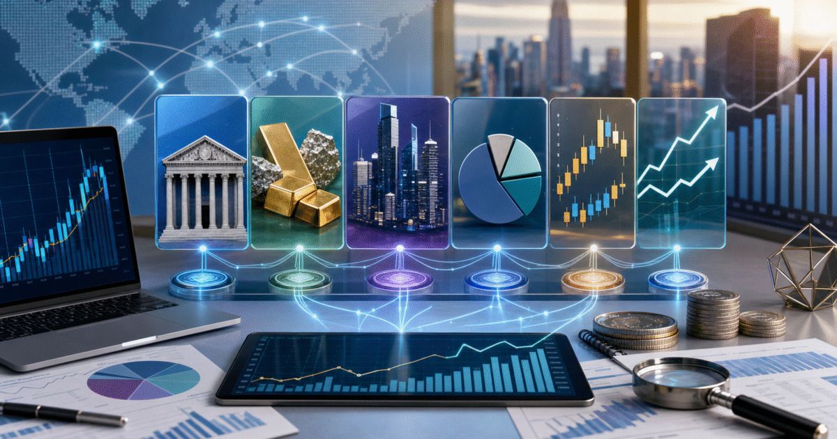 Tokenized real-world asset categories shown across institutional market dashboards