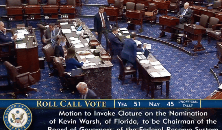 Senate confirms Kevin Warsh as Federal Reserve governor, with chair vote expected