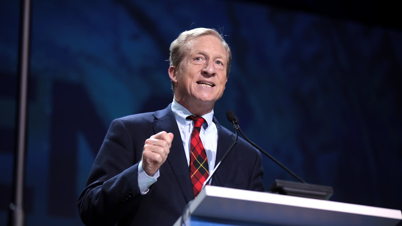 Tom Steyer speaking at the California Democratic Party State Convention.