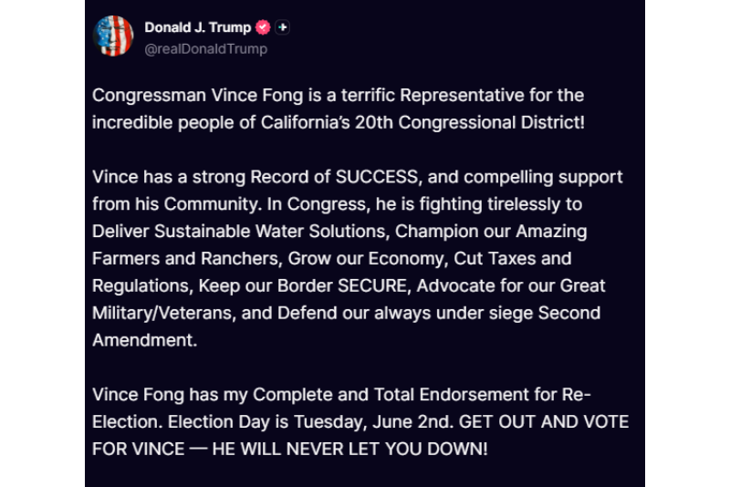 Trump Truth Social post