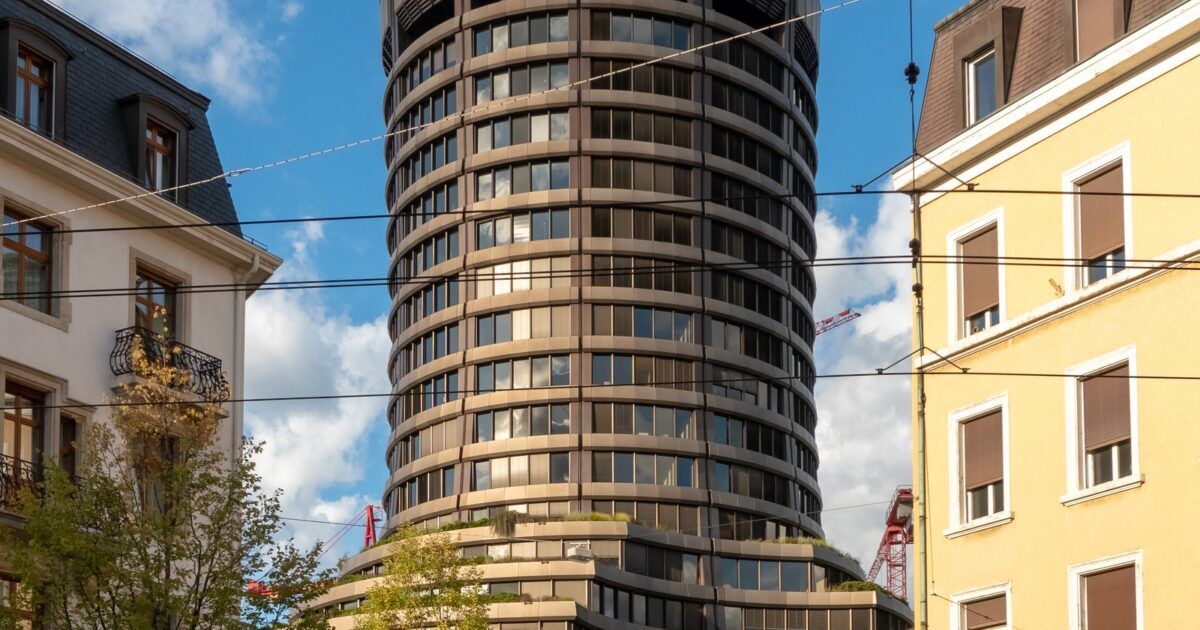 Bank for International Settlements building for a ProCoinNews article about stablecoins and money.