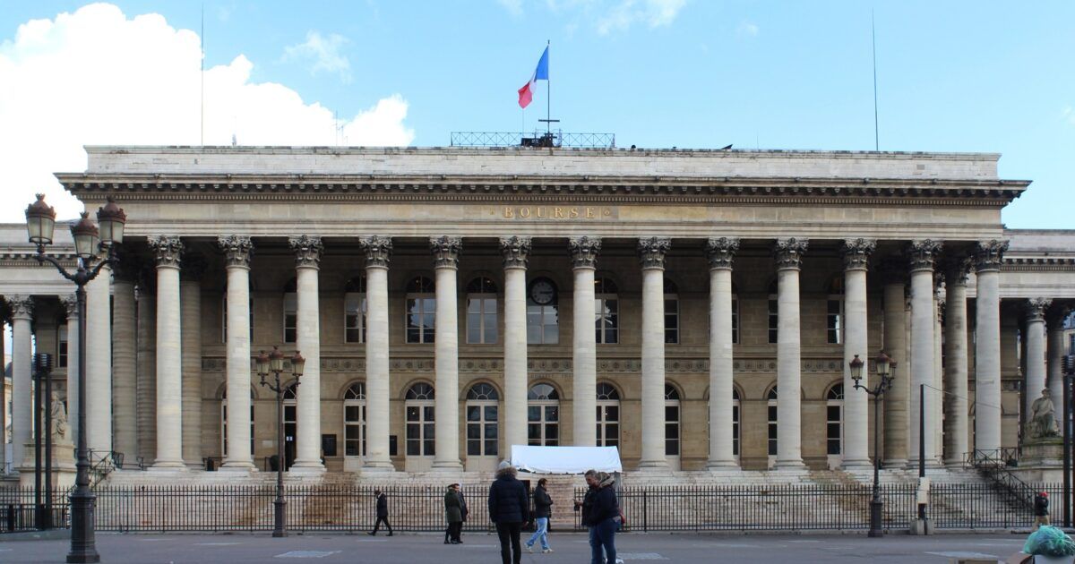 Palais Brongniart in Paris for a story about Capital B's Bitcoin treasury financing mandate.