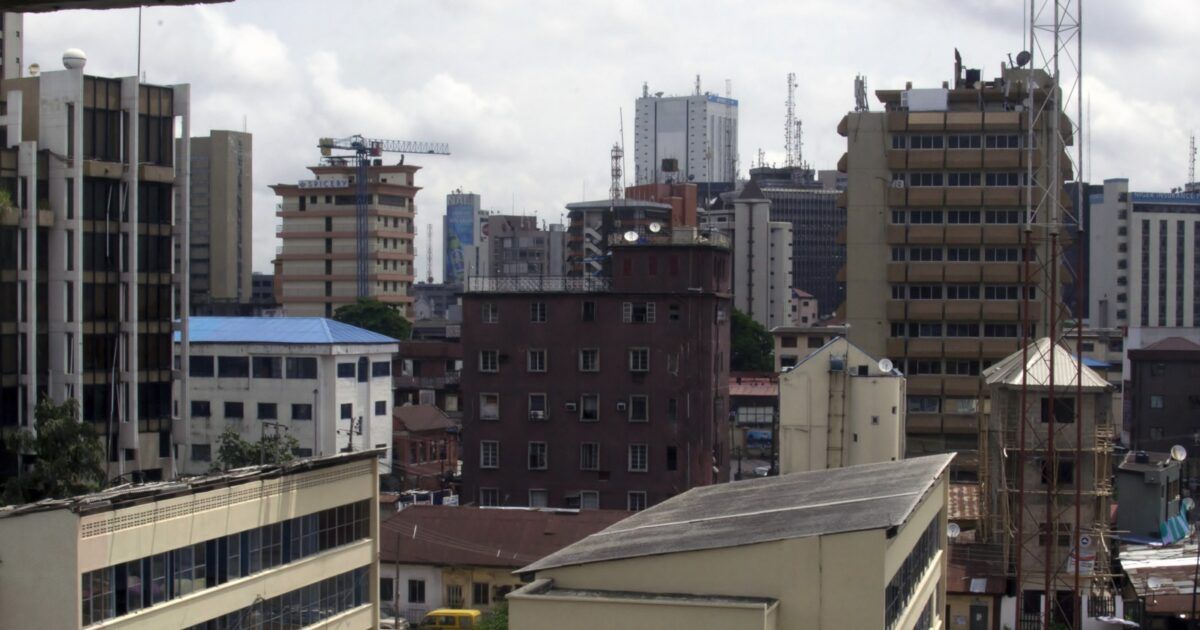 Lagos skyline for a story about Ripple, Flutterwave, RLUSD, and African payments.