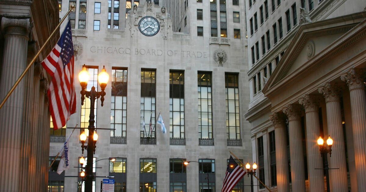 Chicago Board of Trade building for a ProCoinNews article about EDX institutional crypto market infrastructure.