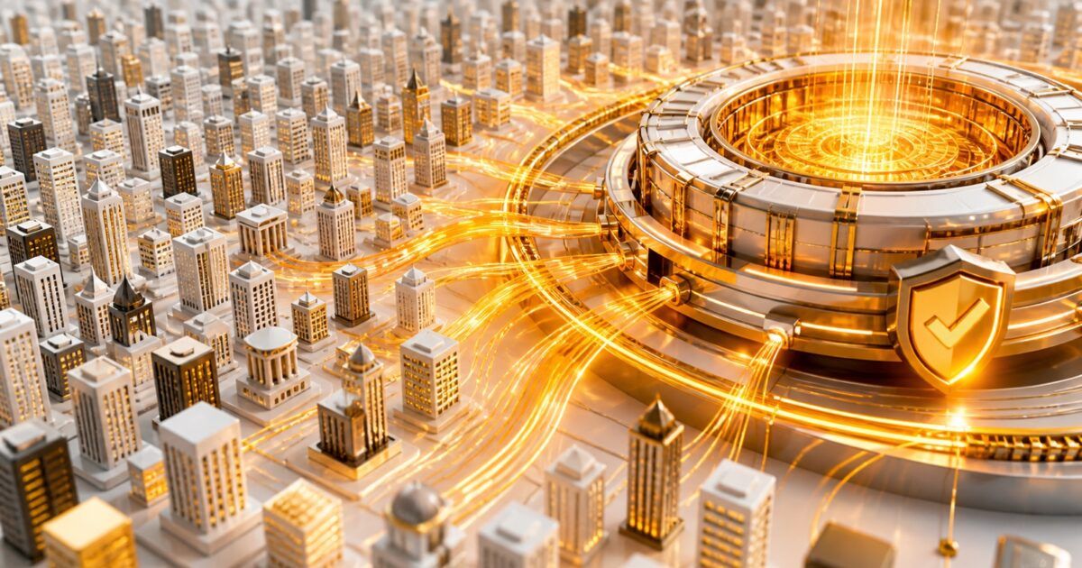 Hundreds of company buildings connected to a bright regulated derivatives marketplace