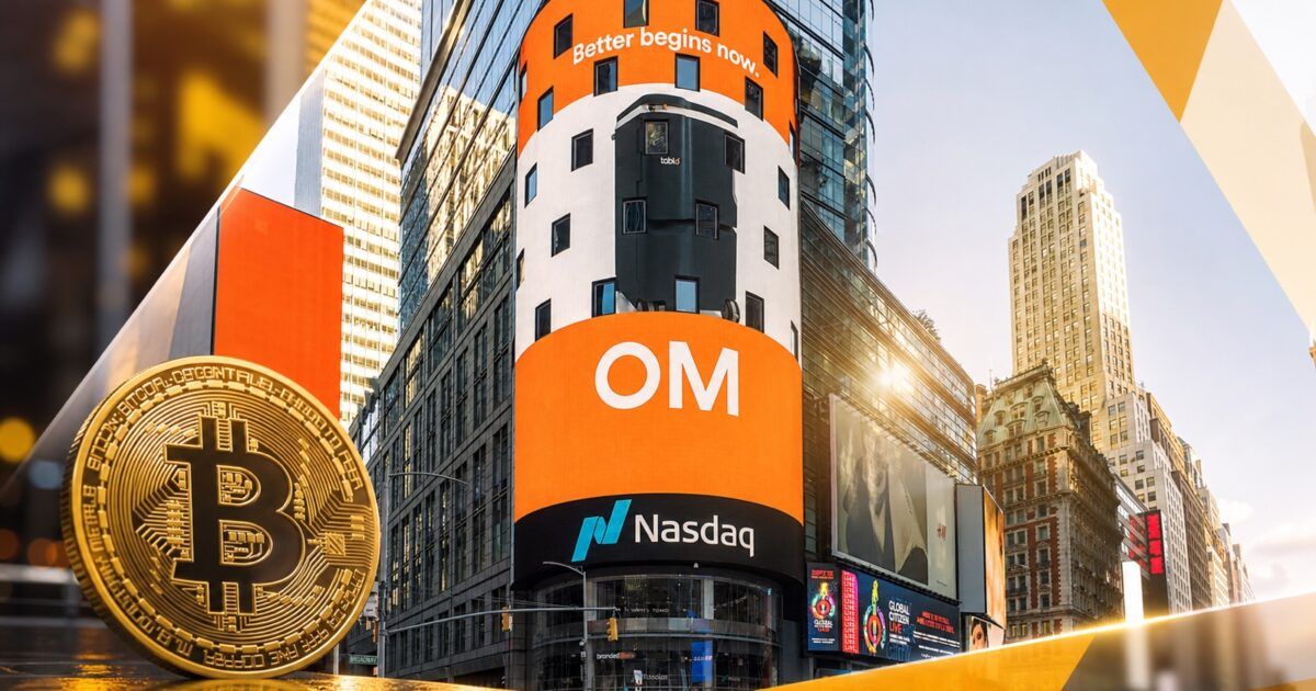 Nasdaq MarketSite and Bitcoin representing GD Culture treasury pressure