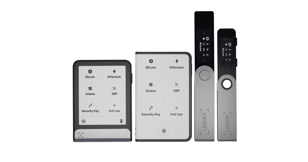 Official Ledger hardware wallet product lineup supporting Ethereum