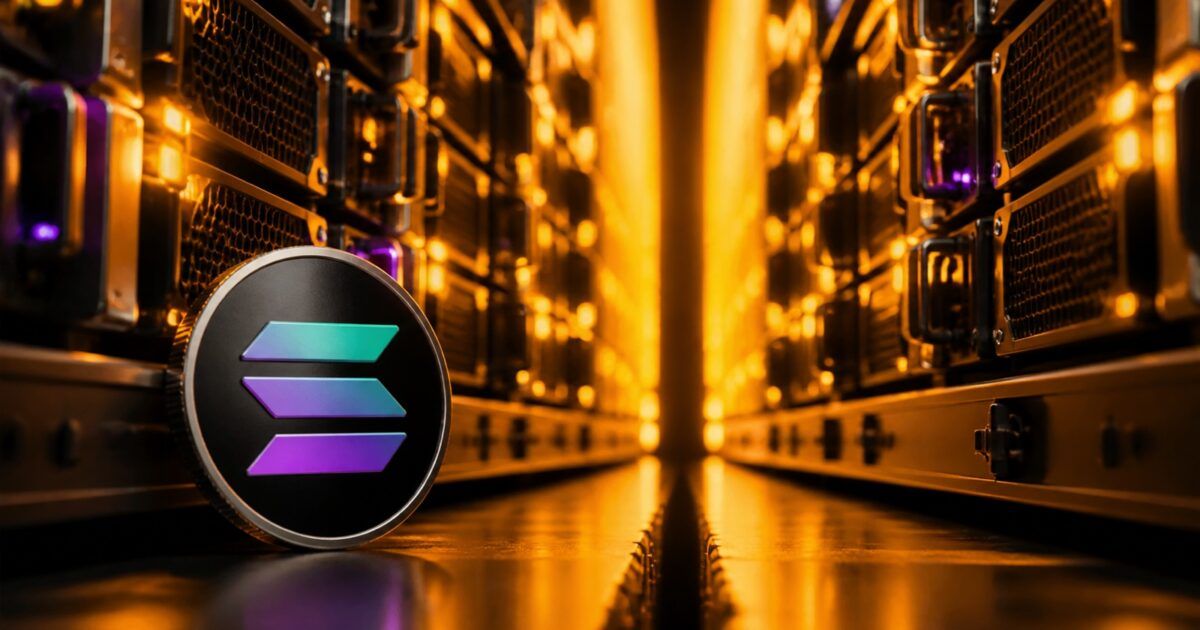 Solana coin in a validator data center after the network disinflation vote