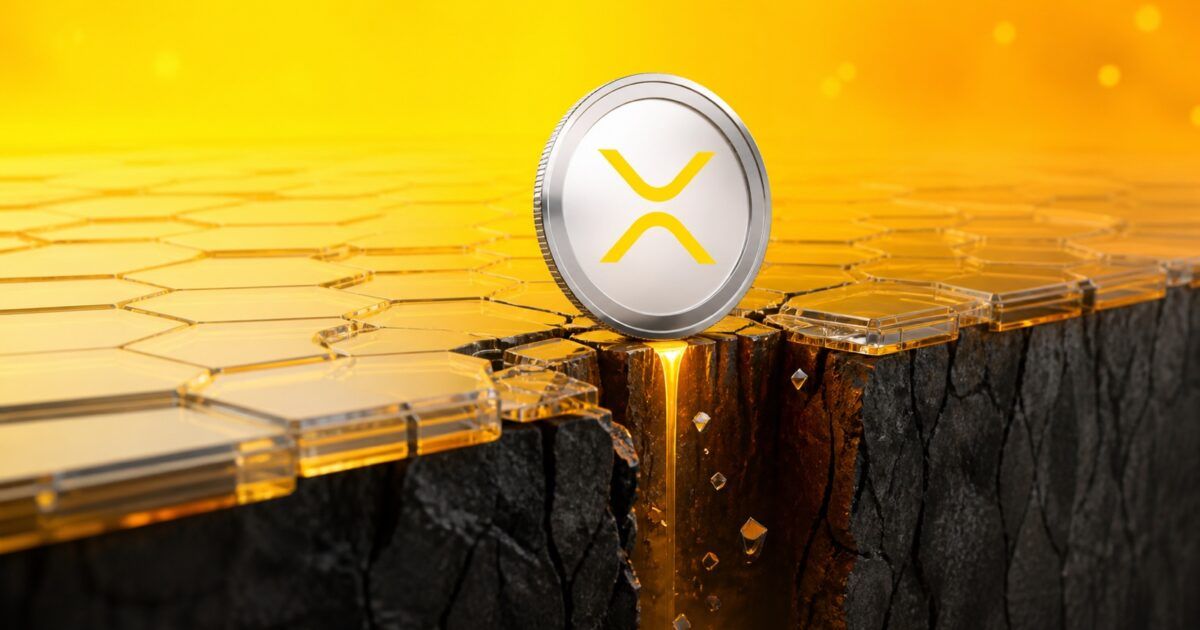 XRP token above an isolated fracture representing the Bitstamp flash wick