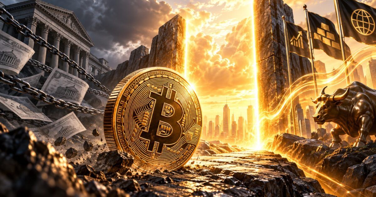 A physical Bitcoin approaching a bright market resistance threshold
