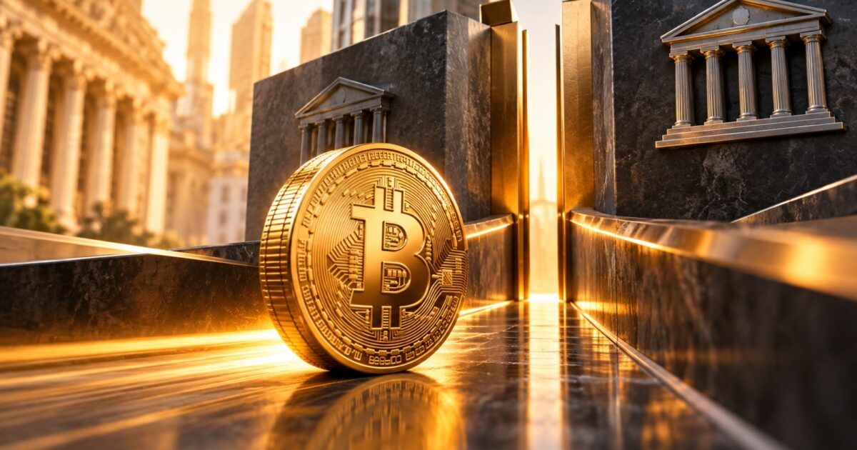 Bitcoin approaching a narrow institutional gateway in PCN yellow and orange