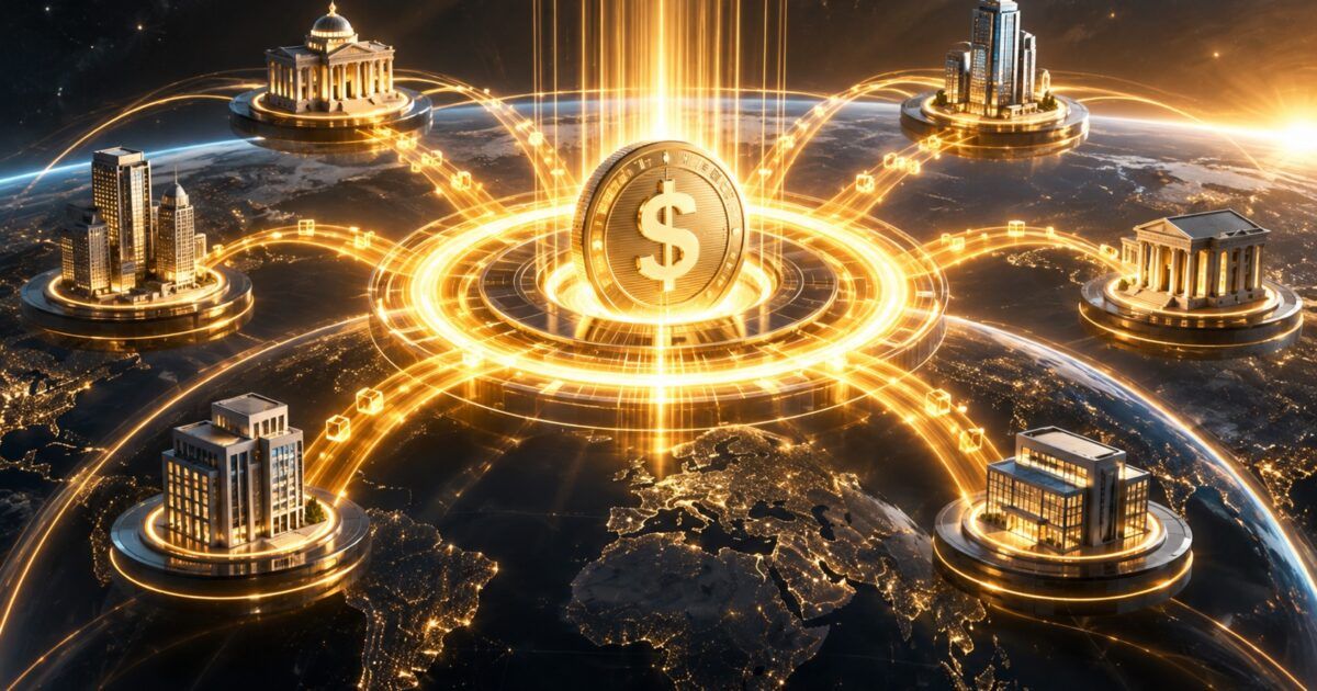 Luminous global settlement network illustrating the launch of Circle Arc mainnet