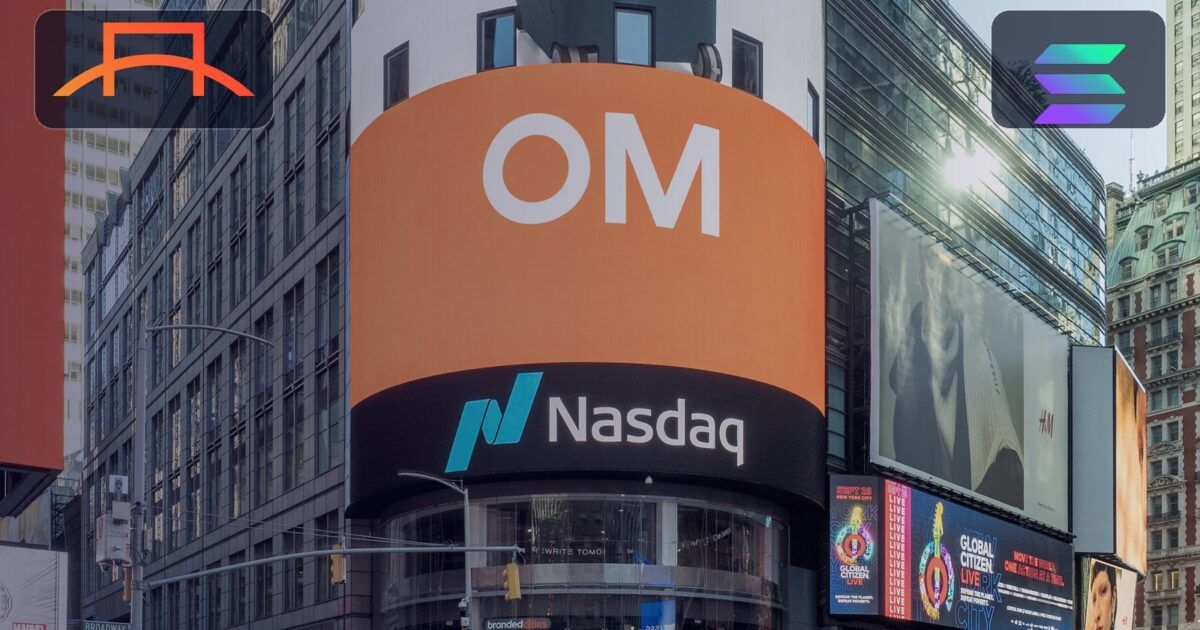 Nasdaq MarketSite with DeFi Development Corp. and Solana marks
