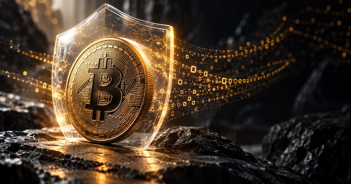 Bitcoin protected by a cryptographic privacy shield