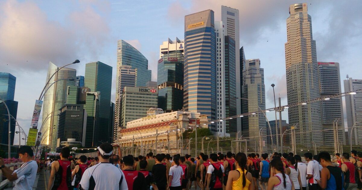 Singapore financial district skyline as stablecoin reserve rules move toward law