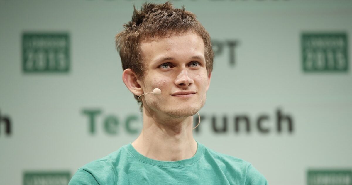 Vitalik Buterin speaking at TechCrunch Disrupt