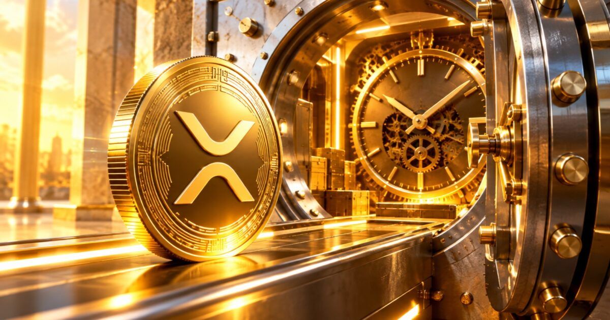 XRP coin entering a time-locked vault