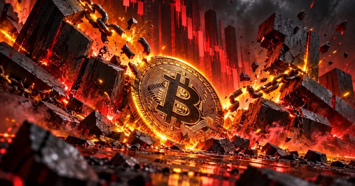 Bitcoin under forced-liquidation pressure amid broken chains and collapsing market structures
