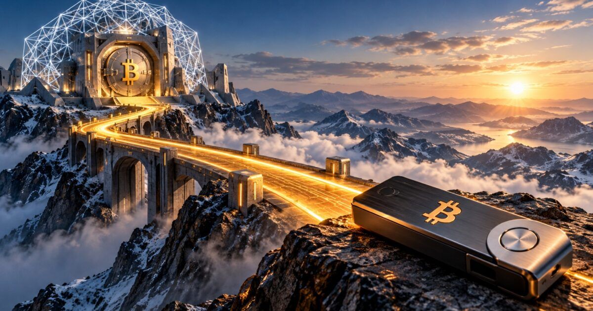 Bitcoin cold-storage device connected by a bright migration path to a future secure vault