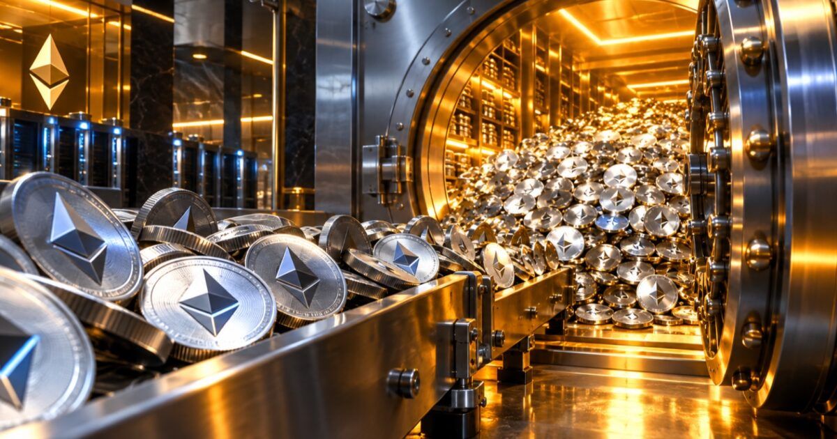 Ethereum tokens flowing into an institutional vault