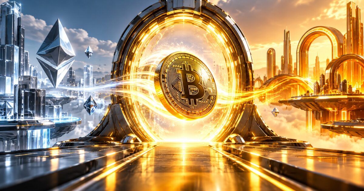 A Bitcoin-backed asset moving through one gateway into Ethereum and Arc networks