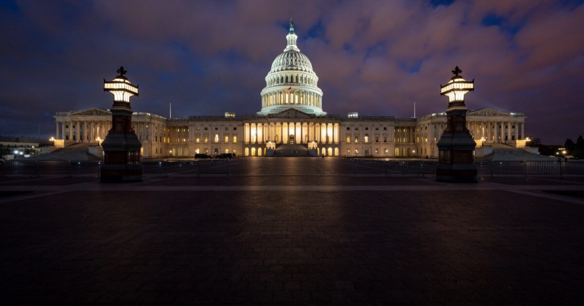 The U.S. Capitol's East Front before dawn